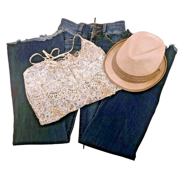 Free people sage floral tank top S Boho Camisole Adjustable straps - Picture 9 of 16